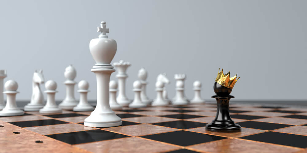 체스를 하며 승패를 겨루는 모습