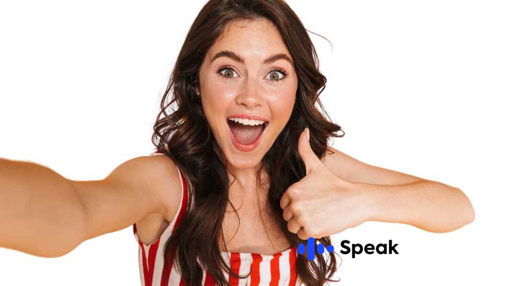 Chica aprende inglés con ayuda de IA.
